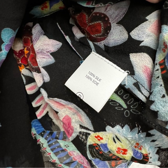 TRYB Anthropologie Floral Lace Silk Top Size Large - Picture 4 of 7